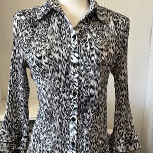 Elegant Monochrome Women's Button Down Shirt